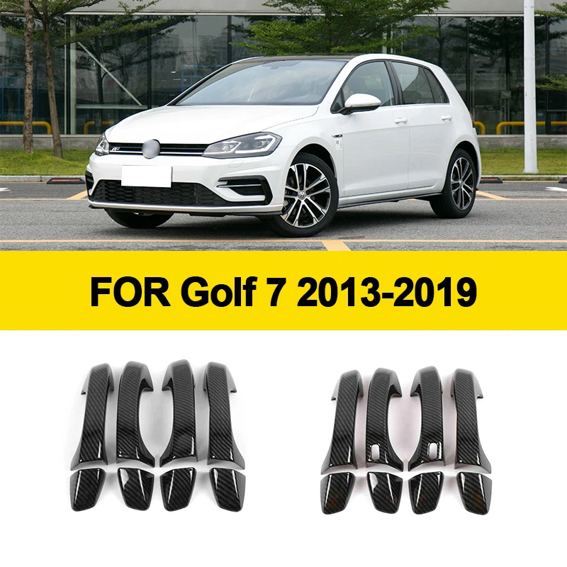 

For Volkswagen VW Golf 7 Mk7 2013~2019 Gloss Black Smart Door Handle Cover Stickers Trim Car Protective Accessories 2014 2015