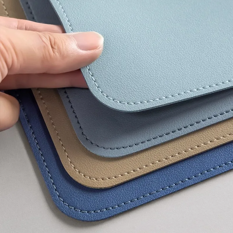 Leather Desk Pad Protector,Large Mouse Pad,Office Desk Mat,Non-slip PU Suede Leather with Stitched Edges Desk Blotter,Office mat