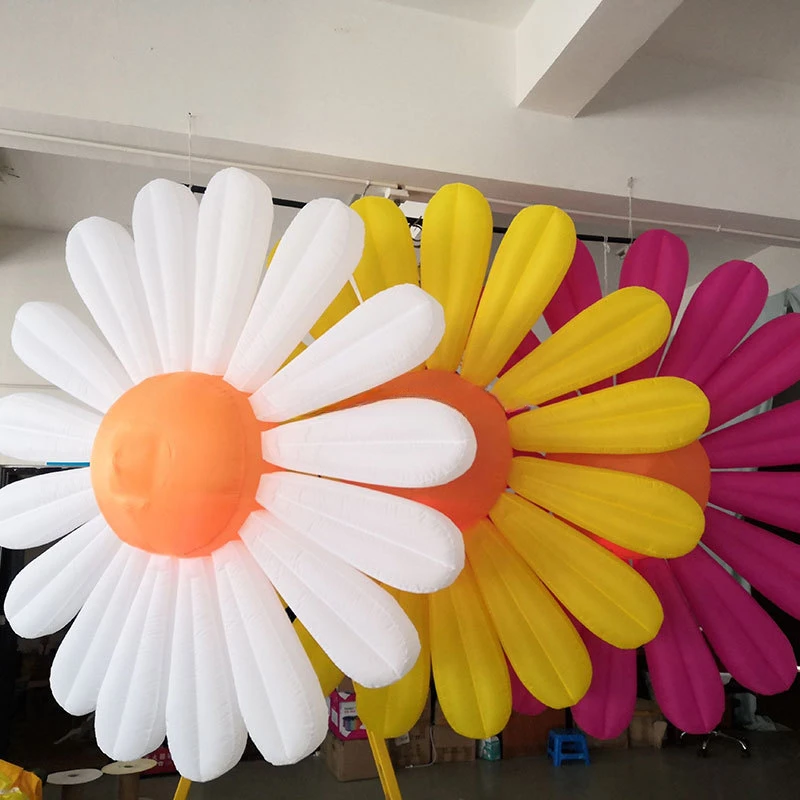 Led Light Inflatable Daisy Flower for Party Event Ceiling Decoration