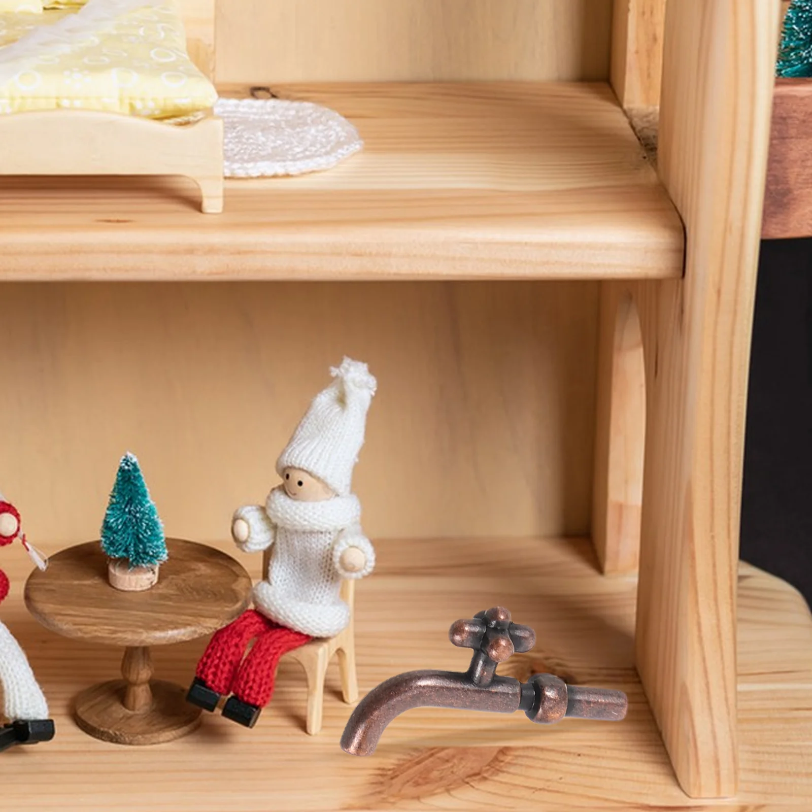 

10Pcs Miniature Faucet Dollhouse Bathroom Kitchen DIY Accessories Precise Size Realistic Detail Design for Play