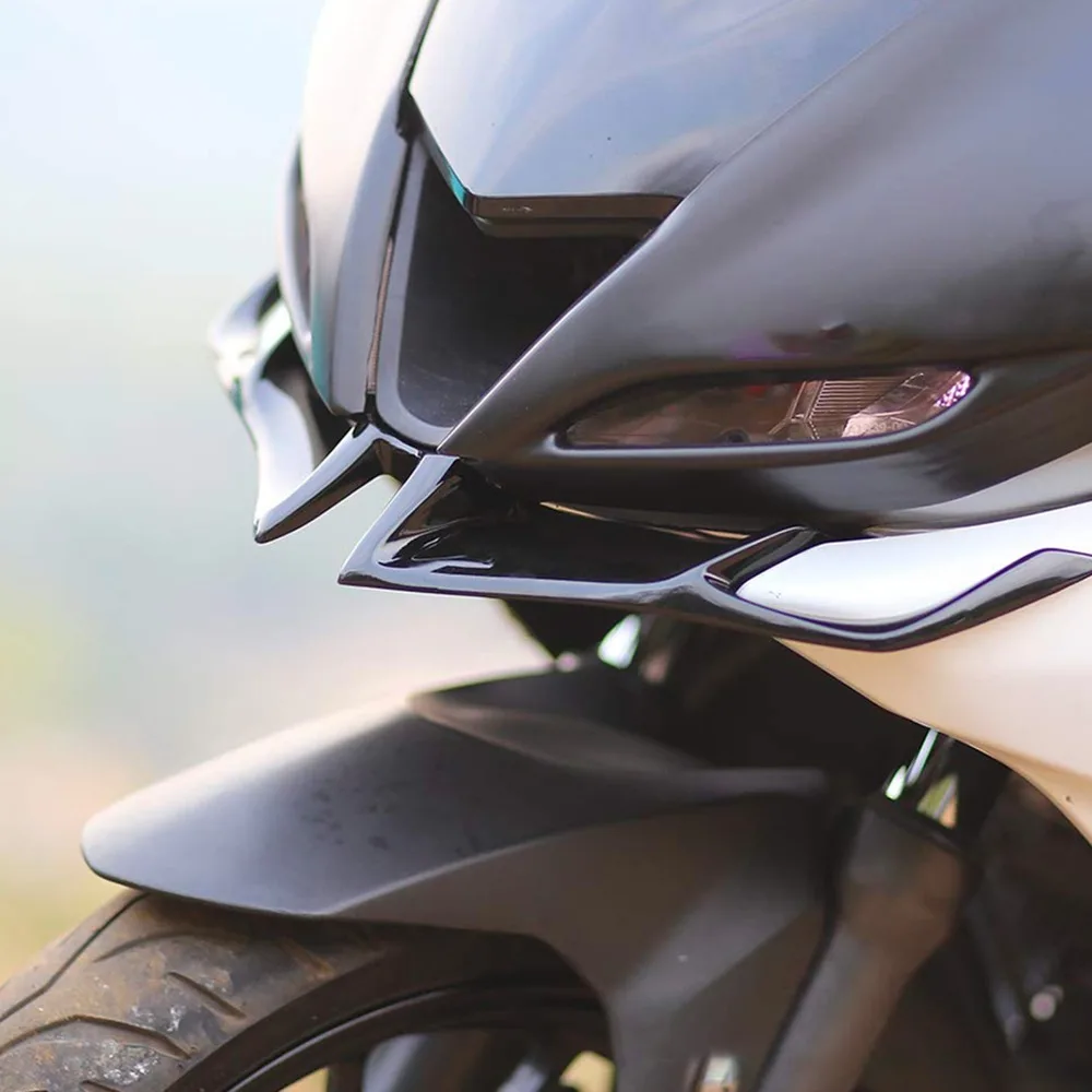 ABS Motorcycle Winglet Carbon Fiber Style Dynamic Spoiler Front Fairing Winglet Universal Aerodynamic Fairing Wing Cover