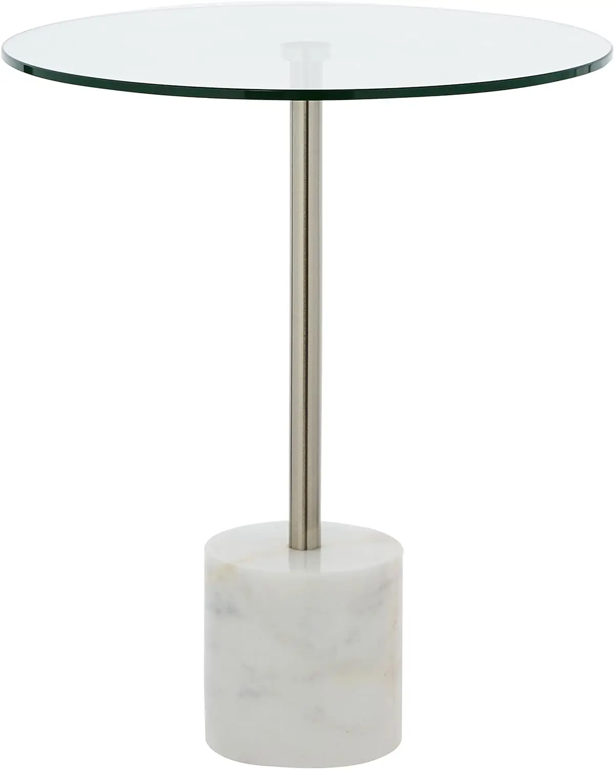 

End Table, Steel/White Marble