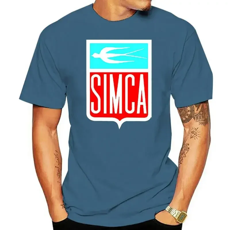 2024 funny summer Simca Classic Logo French Automaker Car Aronde Ariane Black T-Shirt S M L XL 5XL oversized men clothing funny