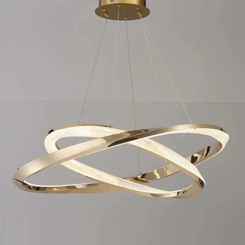 Nordic modern light luxury livingcreative dining room light atmosphere simple bedroom study designer ring chandelier