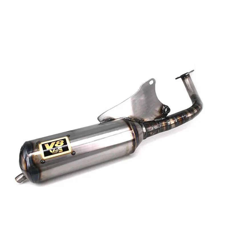 Racing Exhaust Pipe for JOG50 JOG90 V8 - W004 11 Section Straight Muffler for  2-Stroke Scooter Performance