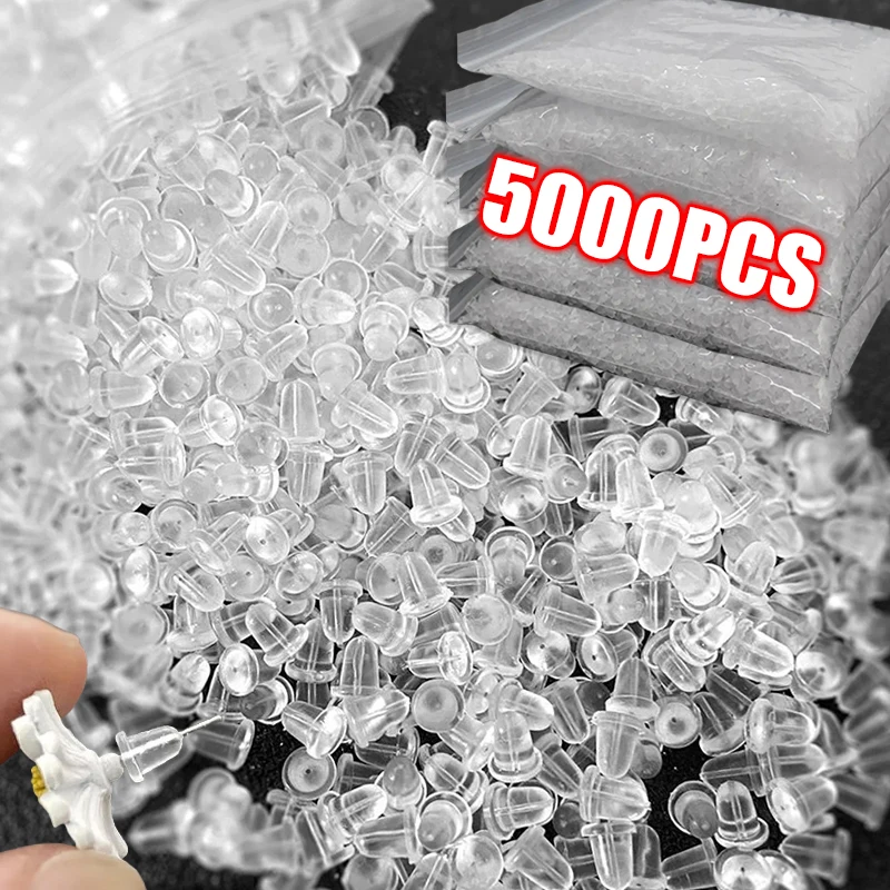 500/5000pcs Transparent Silicone Head Ear Stopper Useful Earring Findings Anti Falling Stoppers Ear Studs Earstud Accessories