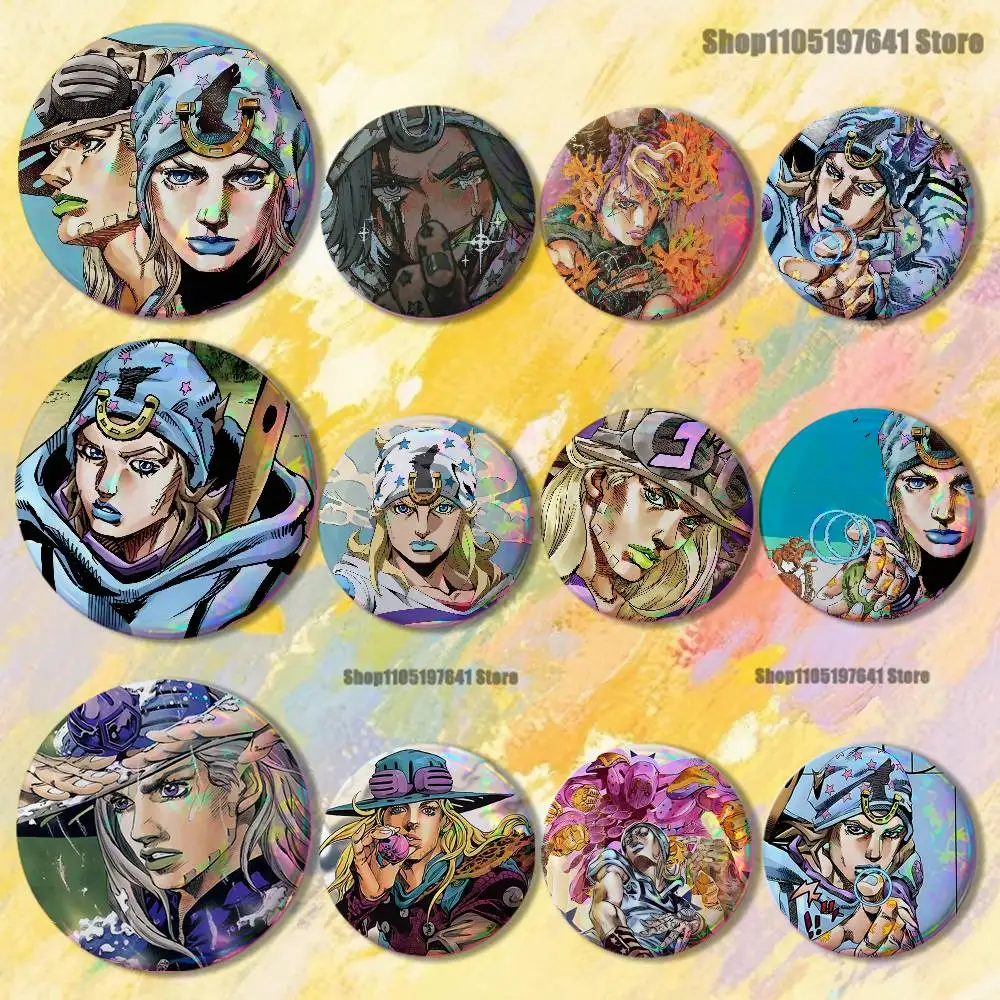Hot Anime J-Johnny Joestar J-Jojo Badges Button Round Creative Pin Brooch Badge Bag Decor Accessories Fans Collect Friends Gifts