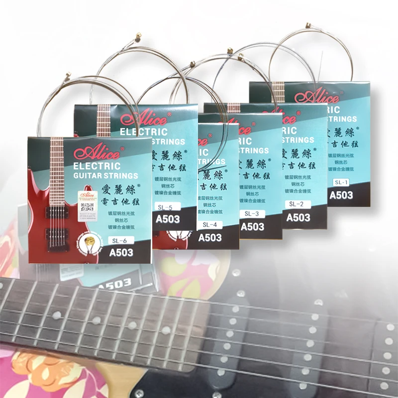 Alice A503 Corde per Chitarra Elettrica Singole 1-6 Corde in Lega di Nichel avvolte Rivestimento antiruggine Accessori per Chitarra