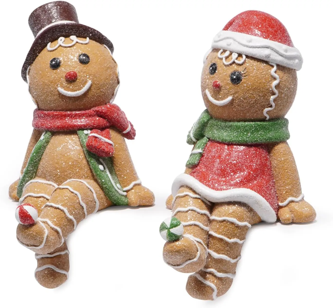 Gingerbread Man Figurines Decorations – Festive Stock Hanger Decor for Fireplace, Tabletop Decoration, Holiday Gift for Family