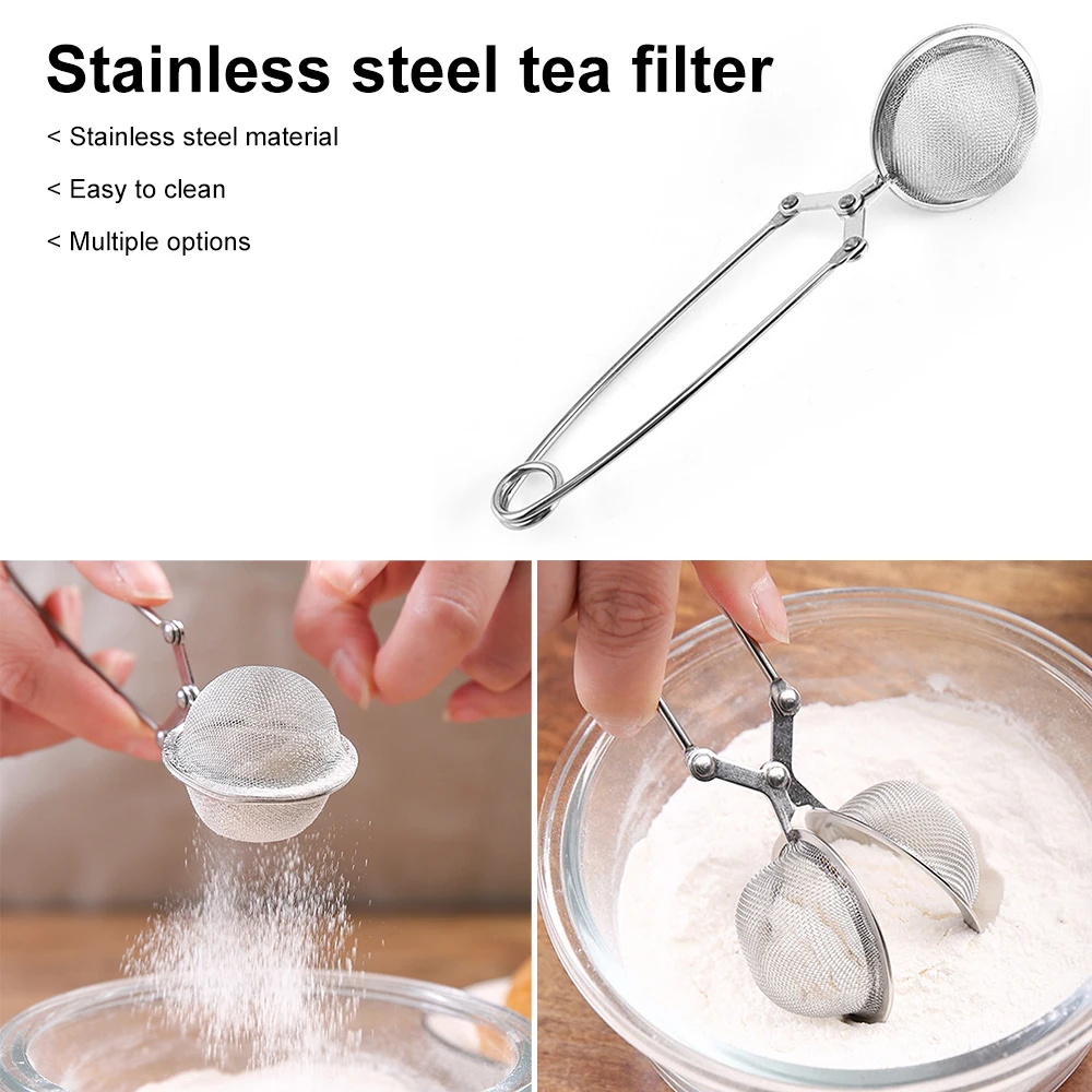 Infusore per il tè sfera in acciaio inossidabile colino per il tè colino per il caffè filtro per spezie per erbe manico per diffusore pallina da tè fornitura da cucina