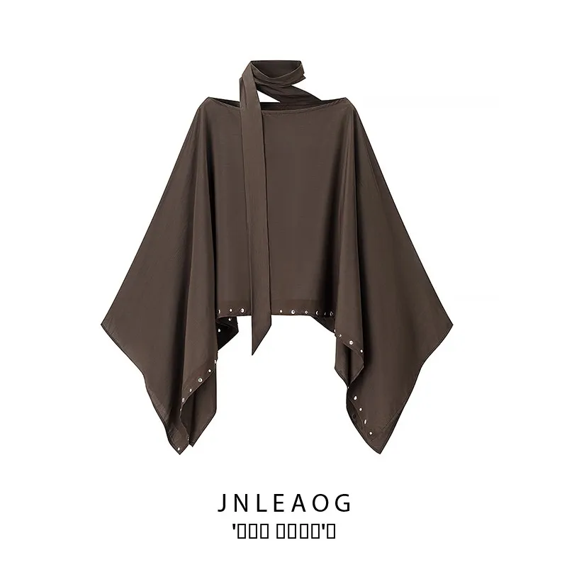 

JNLEAOG Faionable Casual Sle Women's Coat Jaet with Rivet Design Autumn New Arrival Polyester Fiber Knitted Sweater