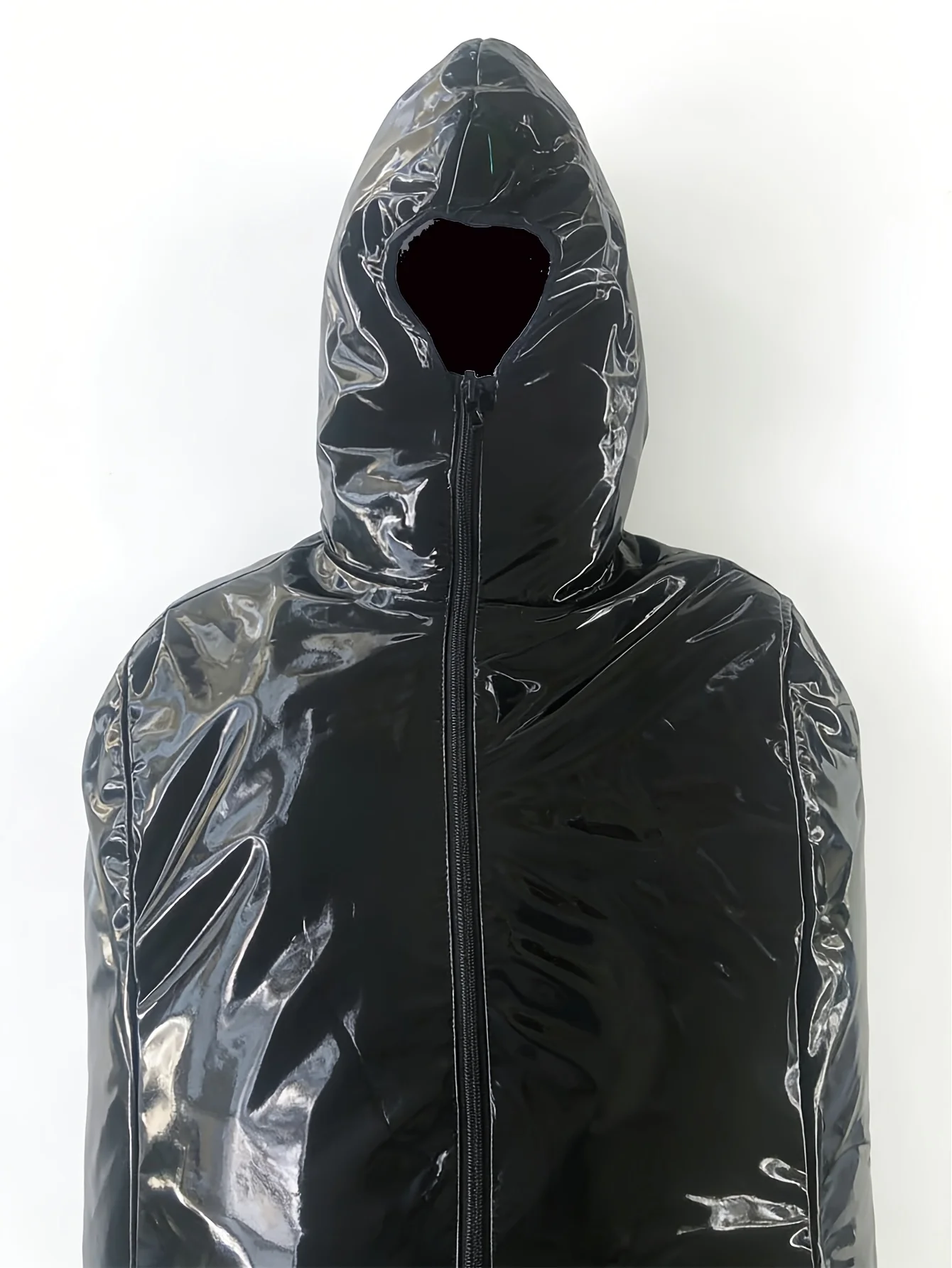 Exotischer, glänzender Bodystocking für Erwachsene, einteiliger Strumpfhosenanzug, vollständiger Zentai-Overall aus Lackleder, Mummy-Schlafsack, maßgeschneidertes Cosplay – Detail 6