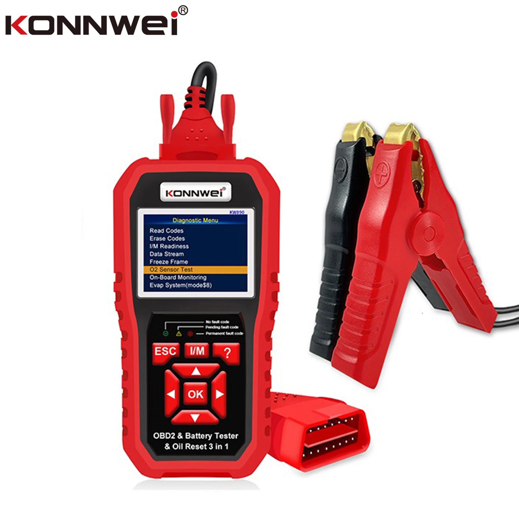 KONNWEI KW890 Oil Reset Battery Tester OBD2 Car Fault Diagnosis Scanner EOBD Engine Check Code Reader Diagnose Tool