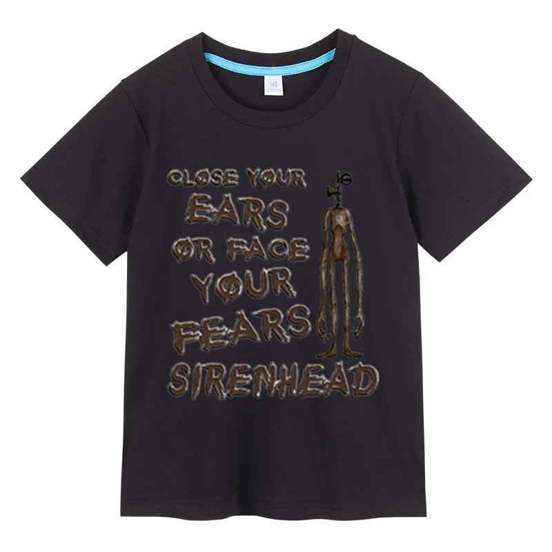 Sirenhead Print Children's Tshirt Siren Head Horror Cartoon Short sleeve T Shirt For Kids Summer Boy Clothes Casual Vest Tees