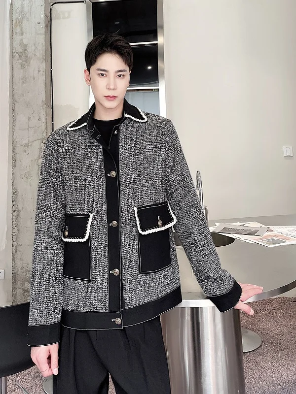 

Мужская свободная посадка Jaet, осенне-зимняя ткань тяжелого плетения, роскошный топ в стиле ретро, слипоны из полиэфирного волокна, длинный свеч, отложной...