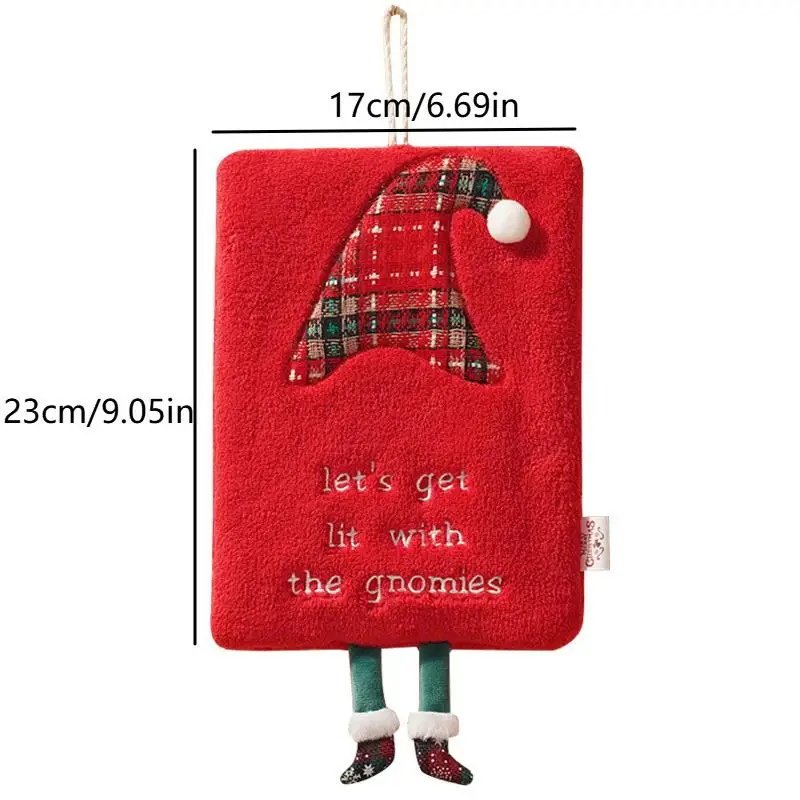 Nieuwe kersthanddoek hangend type verdikte koraalfleece handdoek keuken absorberende sneldrogende doek cartoon handdoek