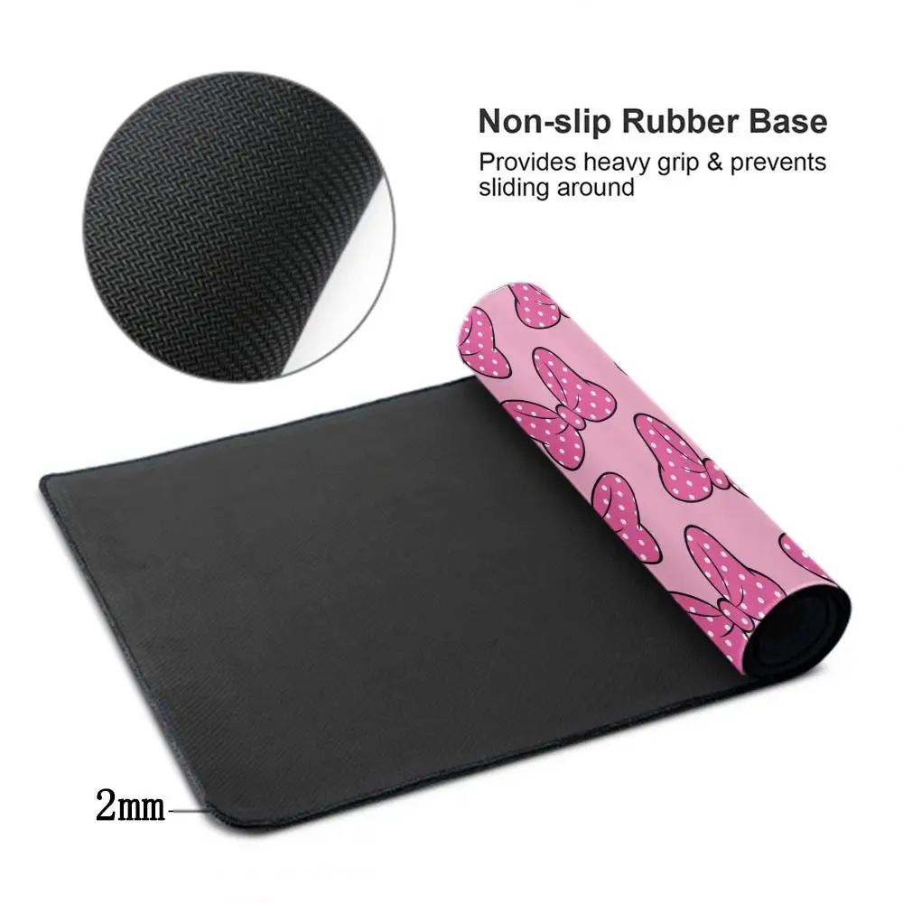 Pink Bow Cartoon Mousepad PC Gamer Cute Large Desk Mat Office Laptop Gaming Cabinet Mouse Pad Kawaii Keyboard Rug For Girl Gift