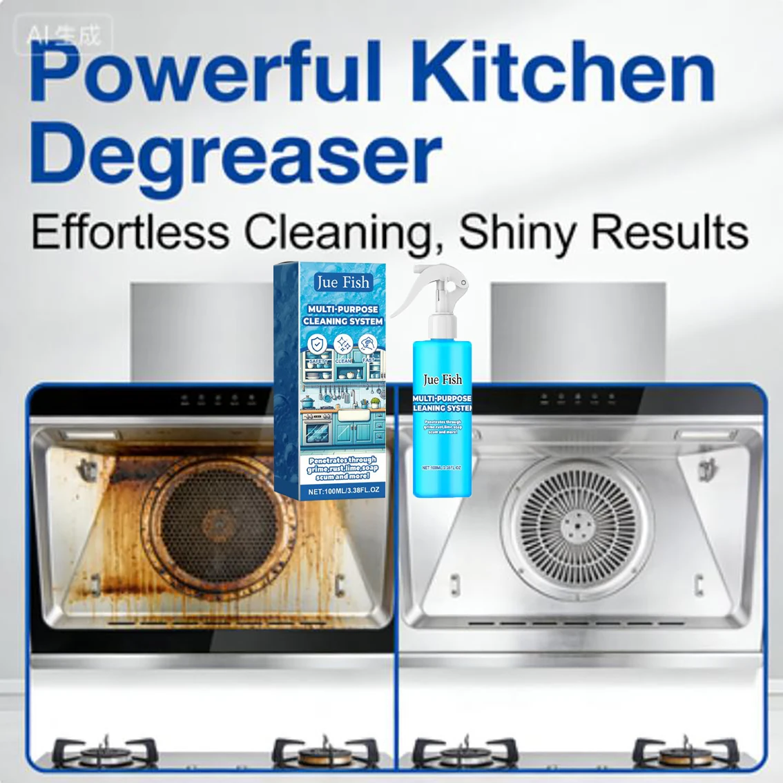 

All-Purpose Stove Oven Cleaner Eliminate Burnt Residue, Oil Grime, Ideal for Gas Stove, Ceramic Cooktop Kitchen Surfaces
