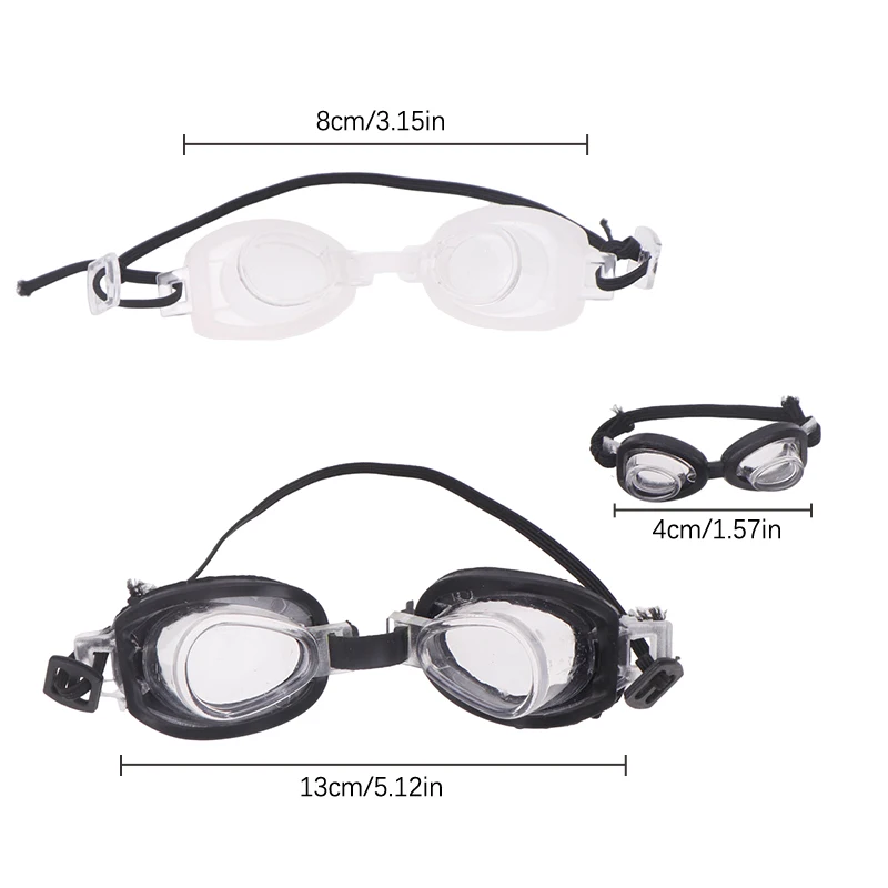 1:12 1:6 Dollhouse Mini Diving Glasses Underwater Goggles With Elastic Rope Mini Sunglasses Swimming Goggles Model Toys Decor