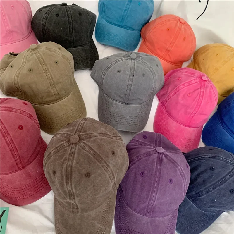 Retro Cotton Denim Baseball Cap for Men Women Fashion Sun Hat Cotton Top Visor Caps Casual Outdoor Retro Snapback Hats Unisex