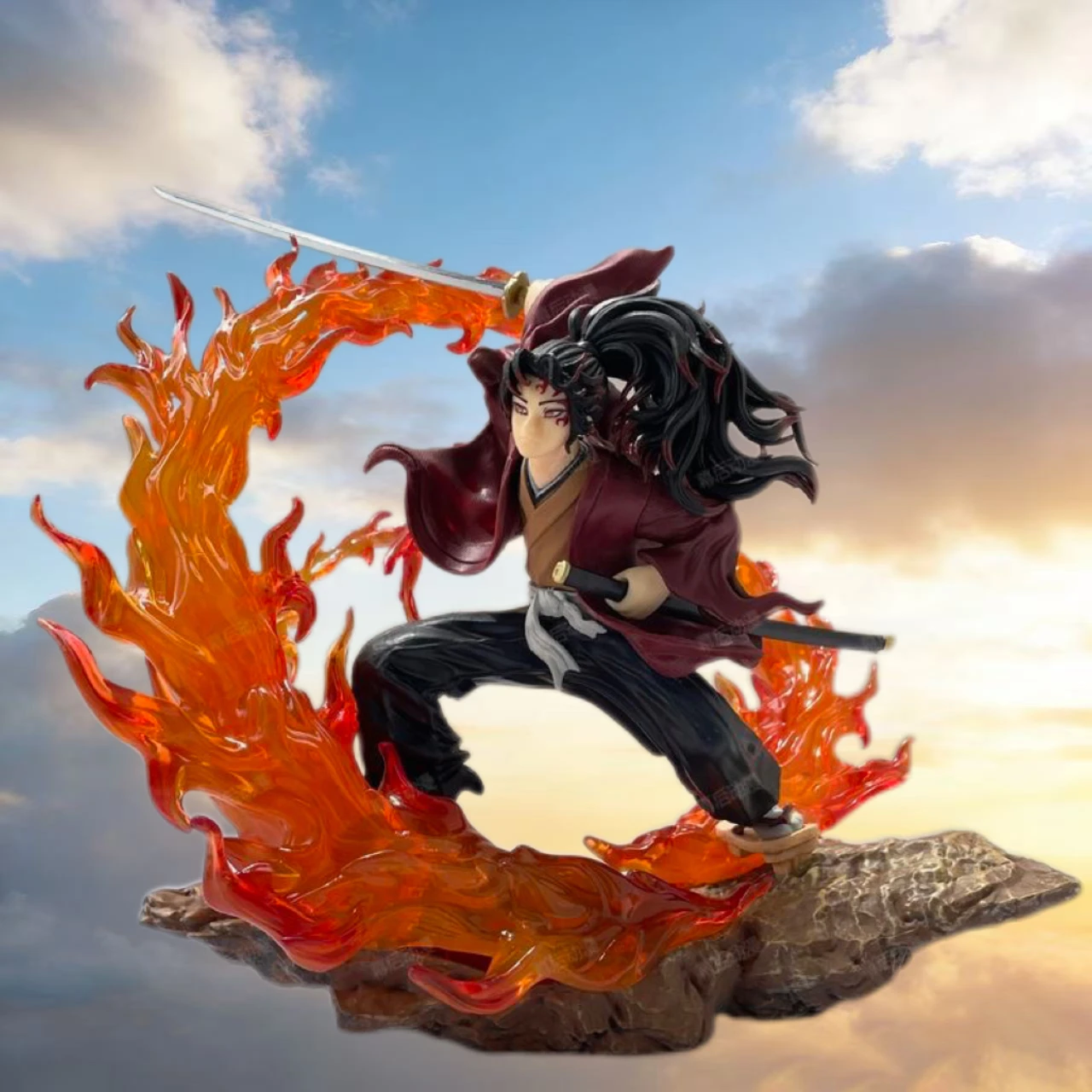 

20.5cm/8in Demons Slayers Anime Tsugikuni Yoriichi Pvc Statue Model Luminescent Figurine Desktop Computer Case Ornament Toy Gift