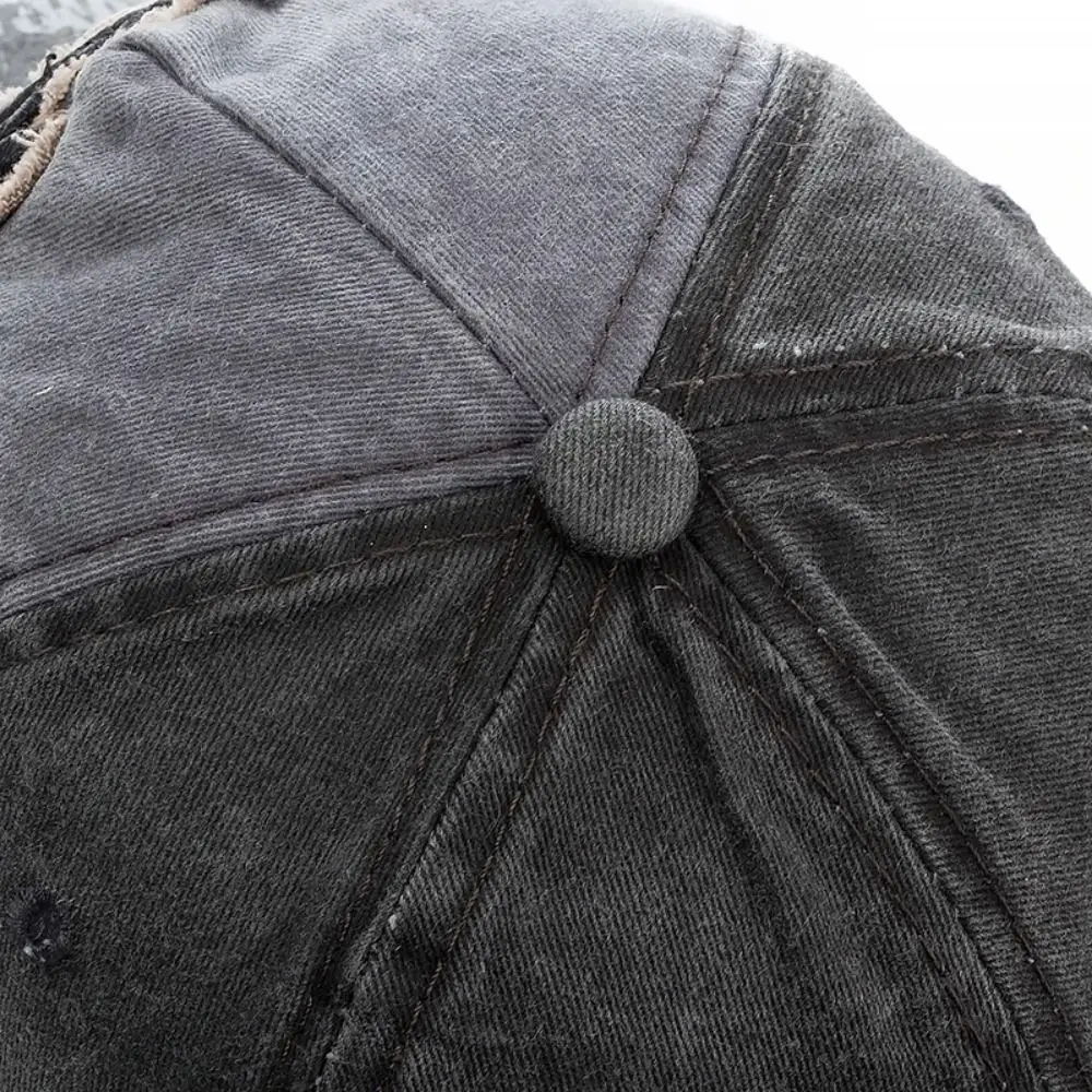 Sun Protection Washed Denim Letters Baseball Cap 1969 Letter Patchwork Hip Hop Hats Vintage Adjustable Trucker Hat Unisex