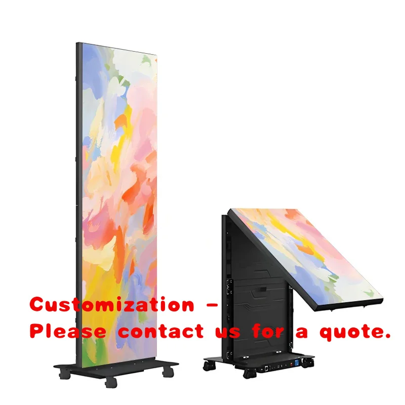 custom.P2.5Foldable indoor useLEDPoster screen display，1000cdBrightness，Portable Digital Video Wall，Suitable shop