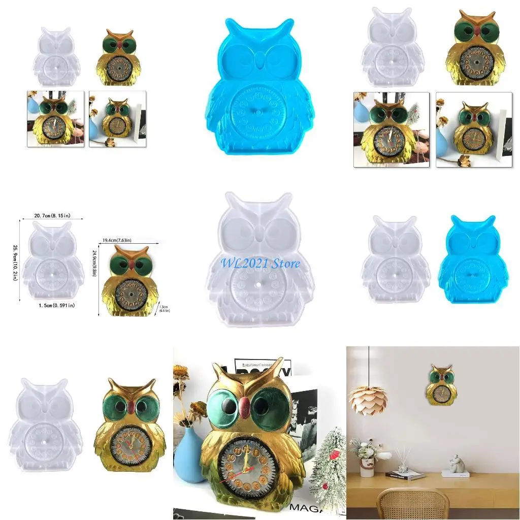 G5GC ثلاثية الأبعاد البومة الراتنج ساعة قوالب الجدول ساعة حائط معلقة قالب من السيليكون لصب راتنجات الايبوكسي لتقوم بها بنفسك صنع #1