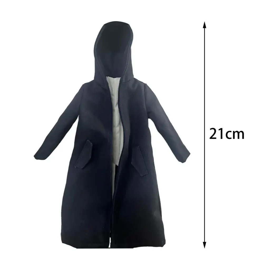 Gabardina con capucha a escala 1/6, accesorios de disfraz de abrigo de figura masculina, atuendo