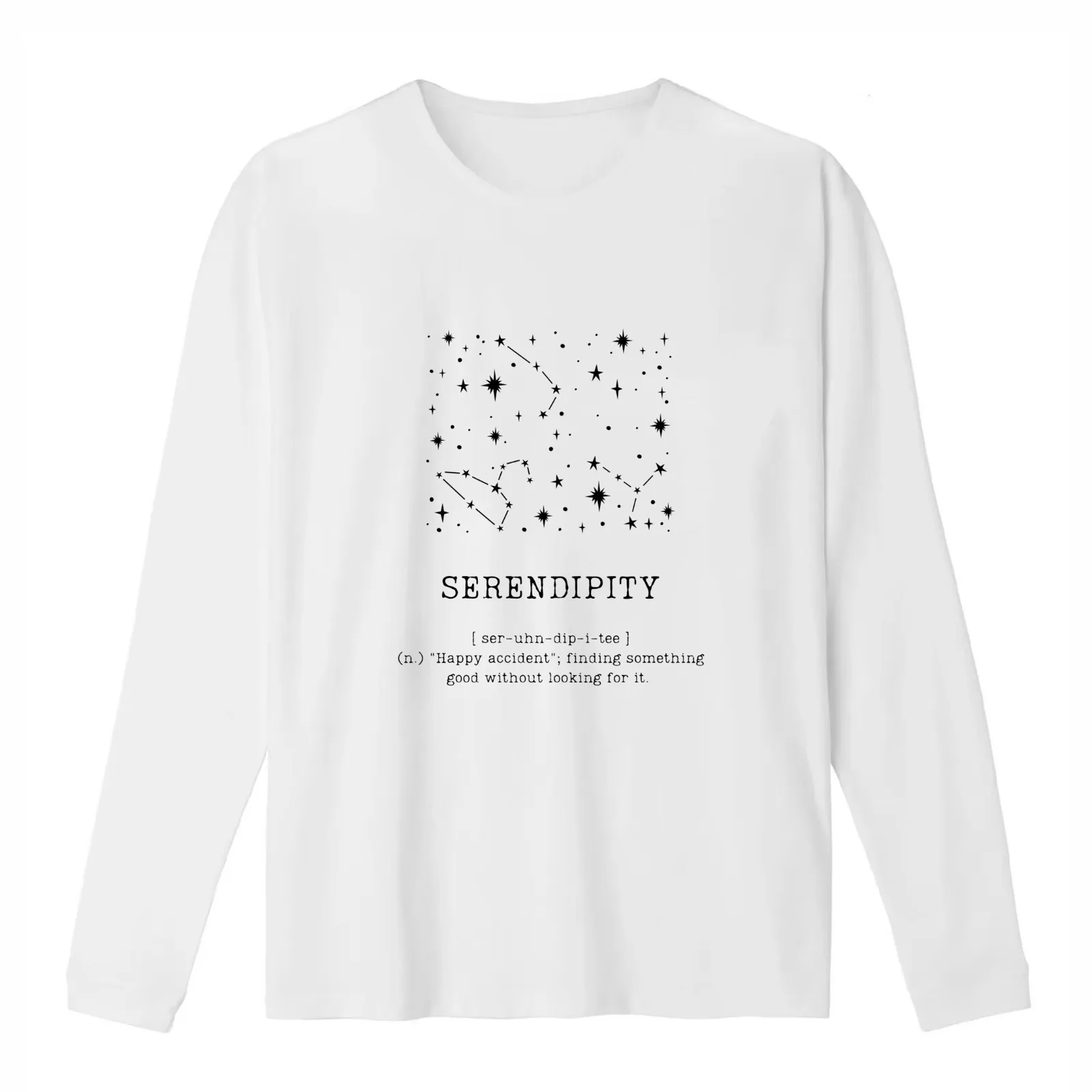 SERENDIPITY - Happy accident T-Shirt Summer Casual Cotton Tee Oversized Streetwear Tops Vintage Graphic Print 100% Cotton