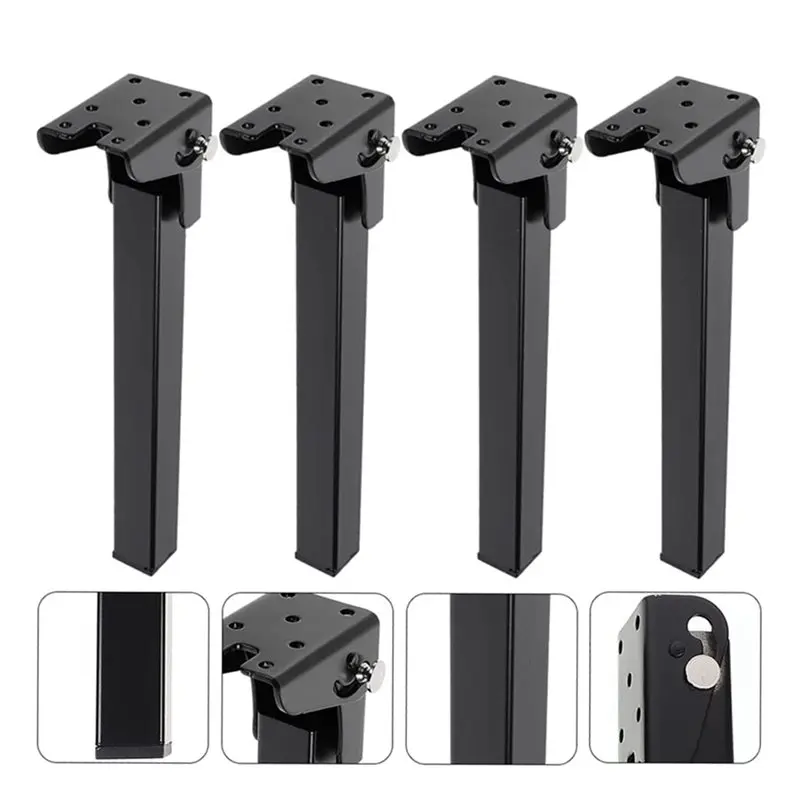 N84R Quick Installation Heavy Duty Folding Table Legs, Self-Locking Metal Foldable Replacement Furniture Legs 19.7In