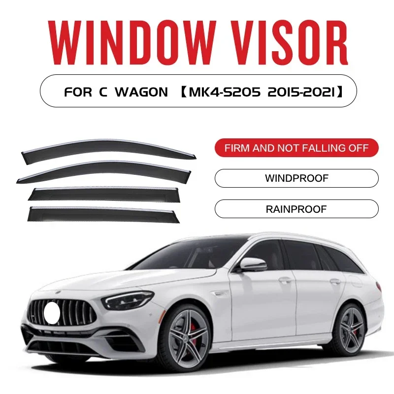 Fit For Benz C Class W203 W204 W205 S205 W206 C200 C260 C300 Window visor Awnings Shelters Vent Shades Sun Rain Deflector Guard