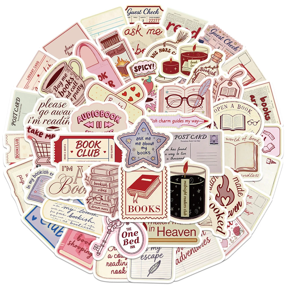10/30/50 Stück Retro Literarische Cartoon-Aufkleber, Wasserdichte DIY-Sticker für Notizbücher, Scrapbooking und Laptops