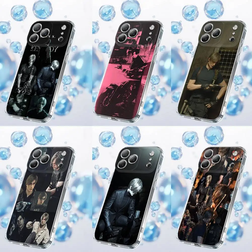 Etui na telefon R-Resident Evil Leon Kennedy do iPhone 17,16,15,14,13,12,11 Plus,Pro,Max,Plus,E,SE4,Air,Mini Transparent