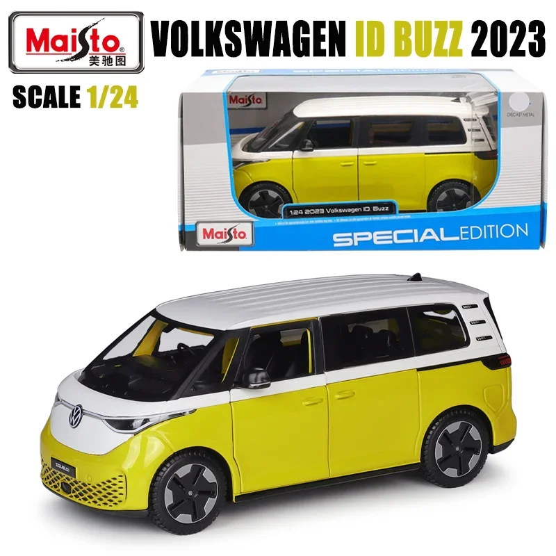 

Maisto 1:24 Volkswagen ID Buzz 2023, игрушечный автомобиль из сплава, литая металлическая модель, подарки