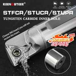STFCR/STUCR/STUPR Internal Cooling Tungsten Steel Cutter Bar Internal Hole Turning Tool TCMT/TPMT Carbide Blade Lathe Tool Set