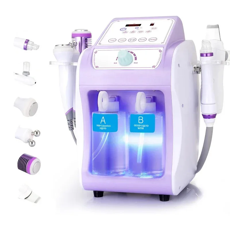 

Профессиональный аппарат для лица с водным кислородом 6 в 1, микродермабразия, биолифтинг, пузырьковое устройство для ухода за кожей для салона, спа, домашнего использования