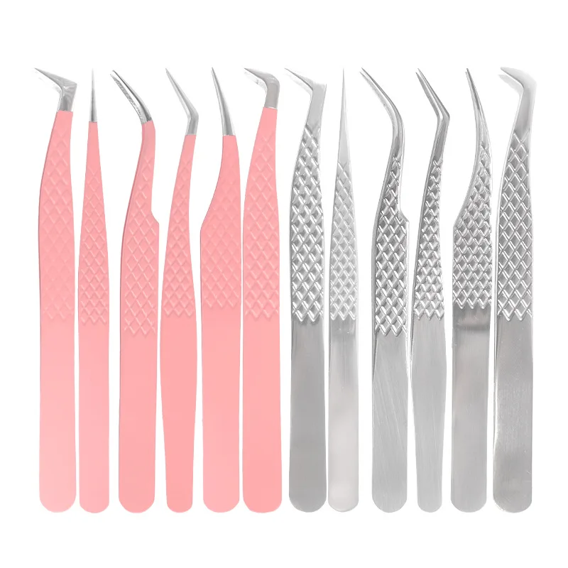Luxury Eyelash Extension Tweezers Stainless Steel High Precision False Eyelash Applicator Professional Beauty Tool