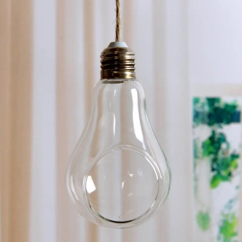 L4MB Light Bulb Shaped Terrarium Plants Hanger Vase Home Decoration Gift for Home