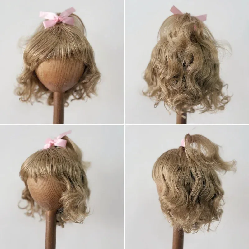 إكسسوارات دمى بجميع الأحجام JD813 شعر مستعار BJD صناعي مجعد وفوضوي نصف مربوط من الموهير
