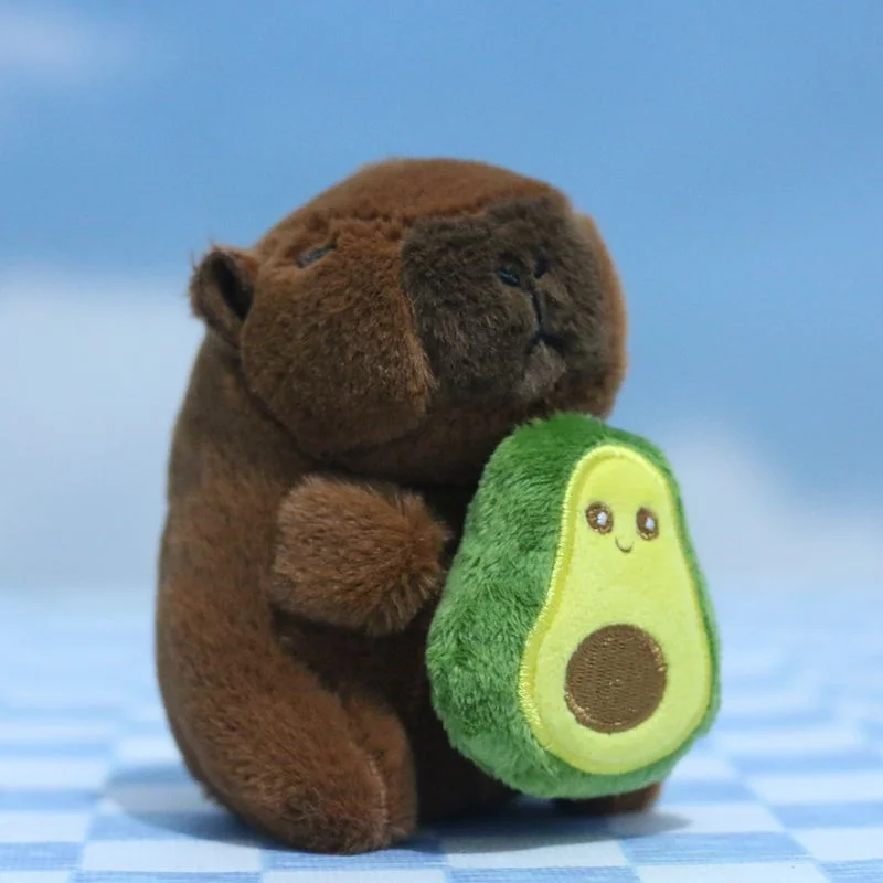 1 PC Cute Fruit Capybara Pendant Plush Toy Fruit Doll Bag Pendant Doll Key Chain