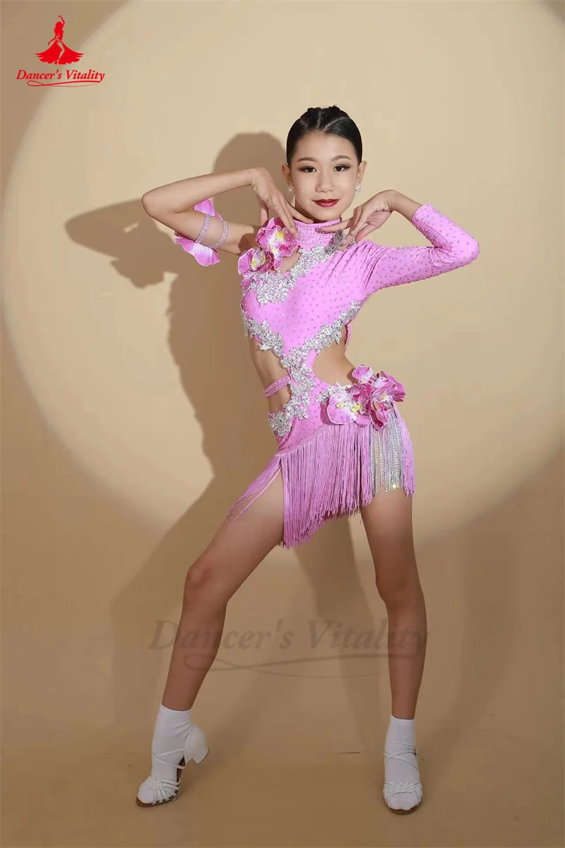 Latin Dance Dress for Women Child Custom Rumba Chacha Tango Performance Clothing Skirt Adult Children Latin Competiton Dresses