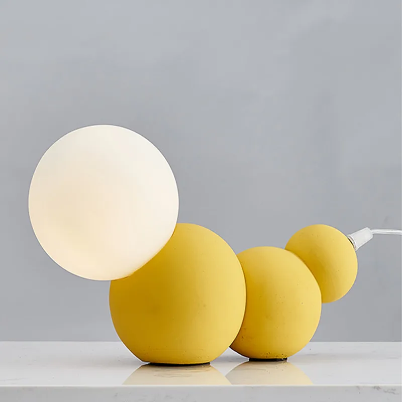 

Nordic Personality Caterpillar Bedside Cartoon Glass Lovely Girl Boy Simple Living Room Study Children's LED Table lamp