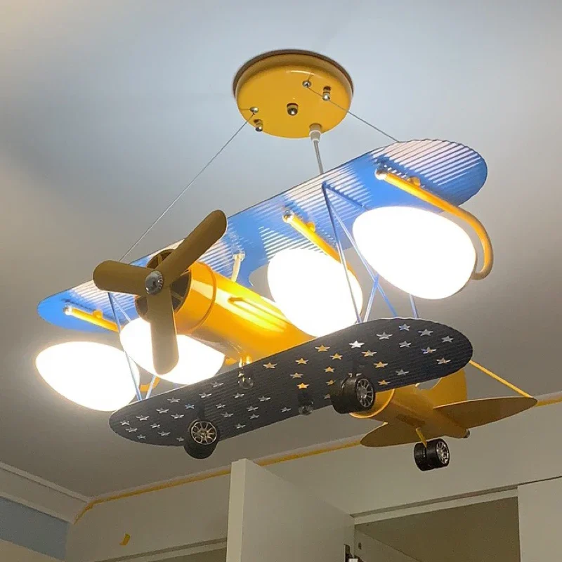 Modern Aircraft LED Chandelier Bedroom for The Children's Room Baby Lamp in The Nursery Home Decor Hanging Light Fixture