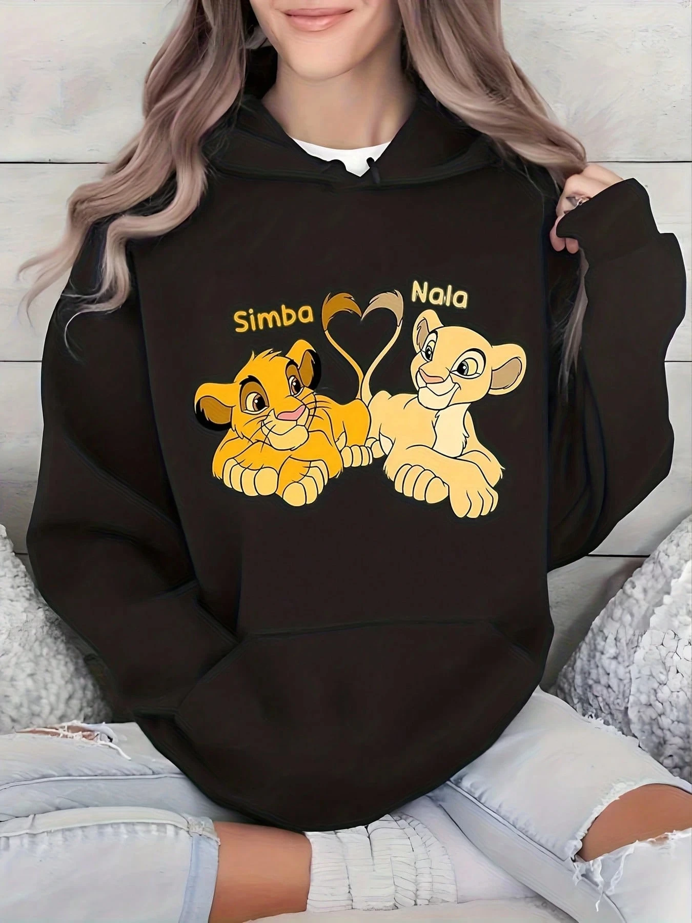 

Женская толстовка с капюшоном Disney Simba King Lion, осенне-зимняя флисовая толстовка с капюшоном, уличная одежда унисекс, свободная повседневная одежда большого размера