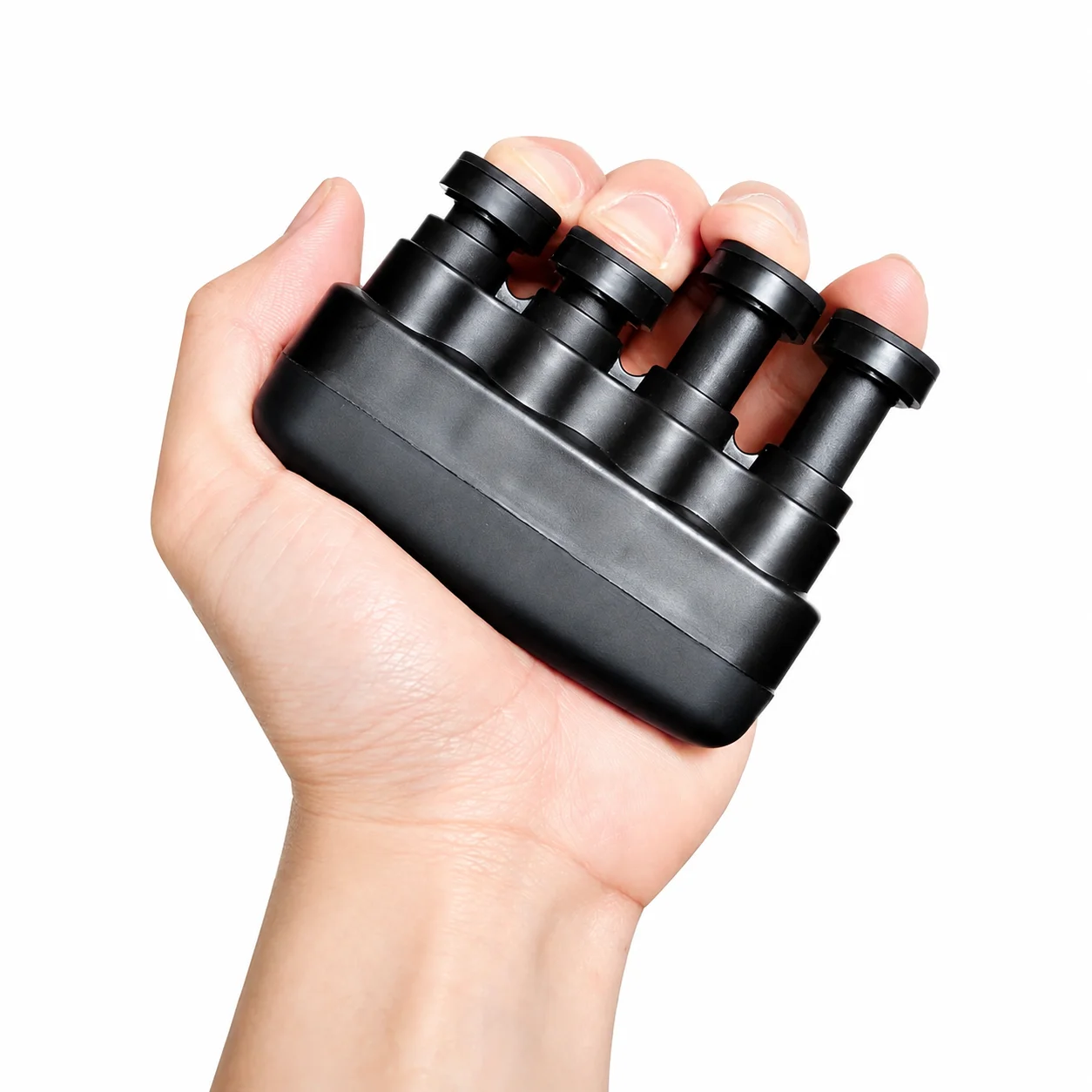 Finger Strength Trainer Hand Grip Exerciser, 4 Finger Resistance Workout Device for Musicians, Climbers, Athletes & Fitness