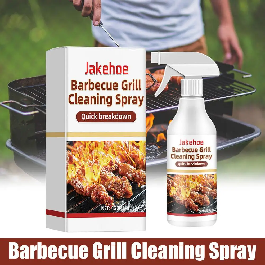 120ml Portable Outdoor Barbecue Rack Cleanser Atomizing Strong Deoiling Stain Removal Outdoor Cleaning Essentials Easy Use