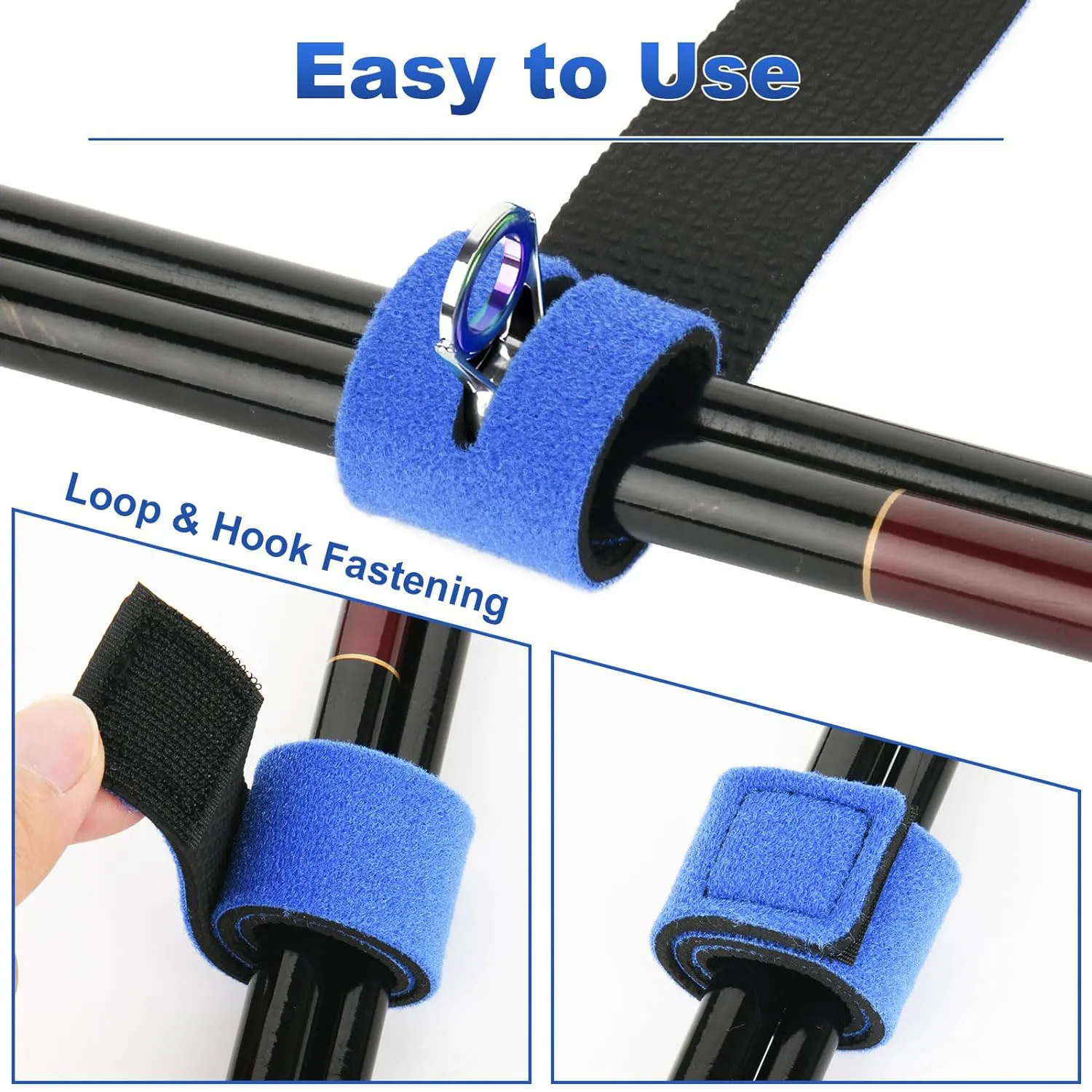 12/6/2Pcs Fishing Rod Holder Pole Belt Fastener Suspenders Strap Elastic Cable Fishing Rod Storage Tool Tackle Box Accessories ﻿