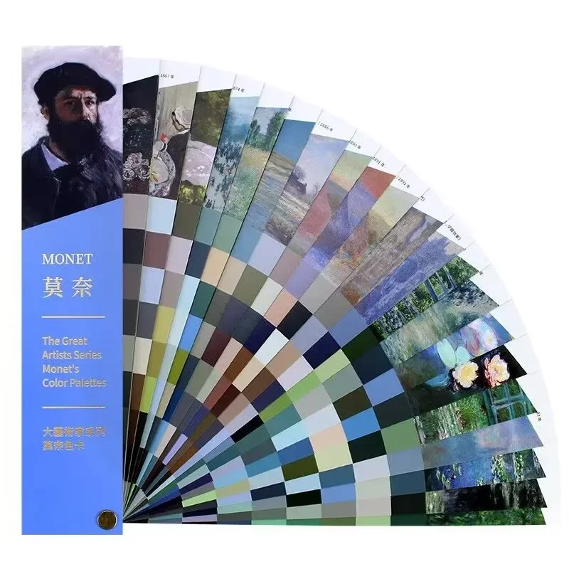 Monet Color Card Vincent Van Gogh Color Card  Impressionist Master Painting Card Painting Reference Book