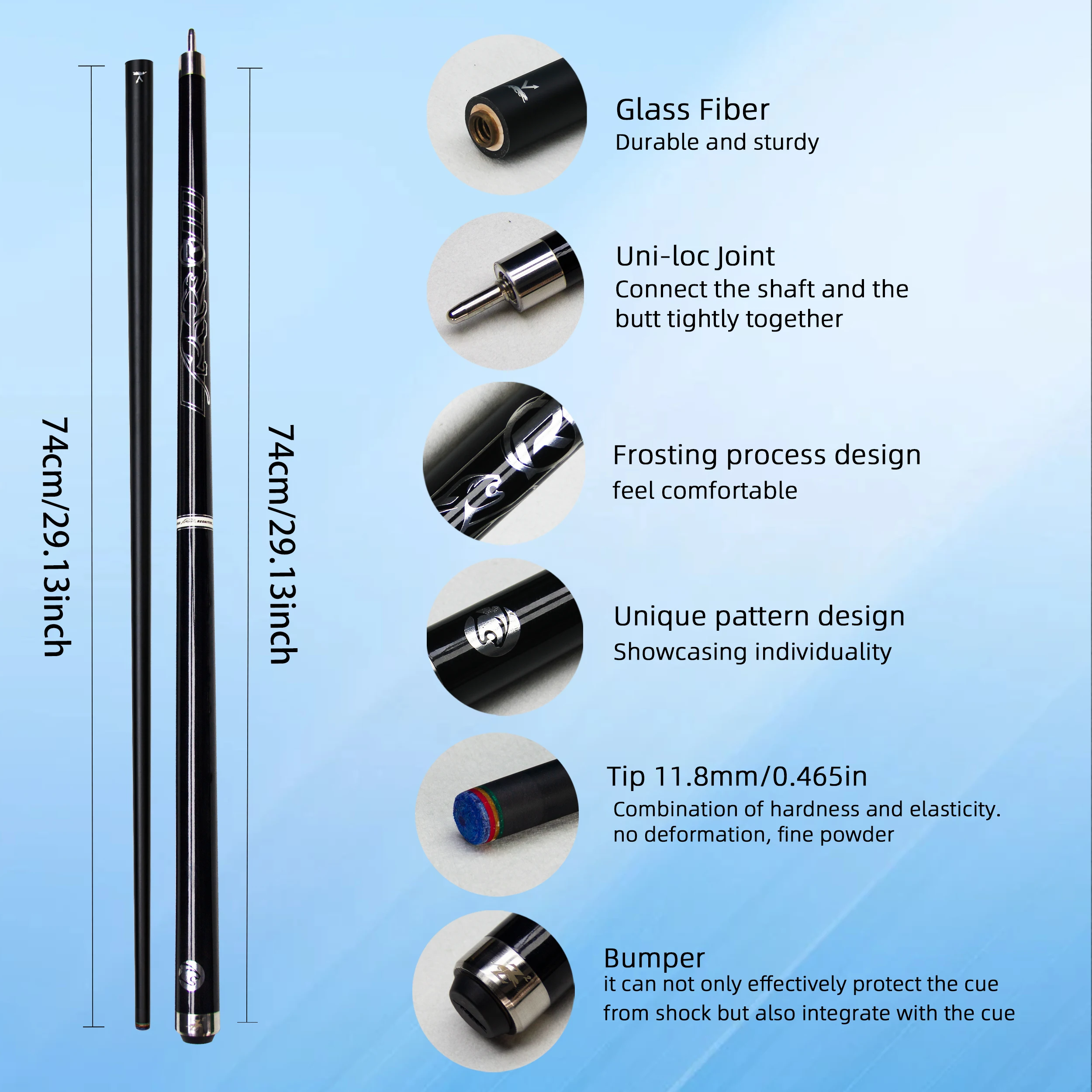 عصا البلياردو المساعدة - طرف 13 مم، عمود مضرب الاستقرار 19 ~ 21 أونصة عصا السنوكر 3 وسائد البلياردو تاكو دي بيلار #5